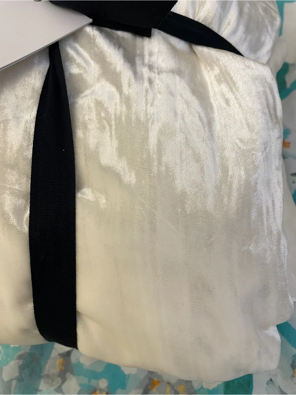 NWT West Elm Luster Crinkle Velvet Duvet Cover - White Full / Queen